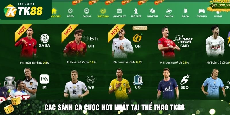 Thể Thao TK88 – Sân Chơi Cá Cược Đỉnh Cao Cho Tín Đồ Thể Thao 2 Các sảnh cá cược hot nhất tại thể thao TK88